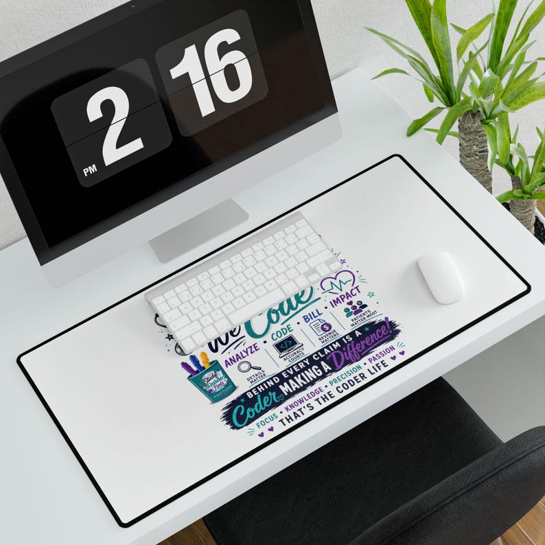 We Code Heroes Desk Mat | Programmer Code Deskpad, Coding Gift Desk Mat image 4