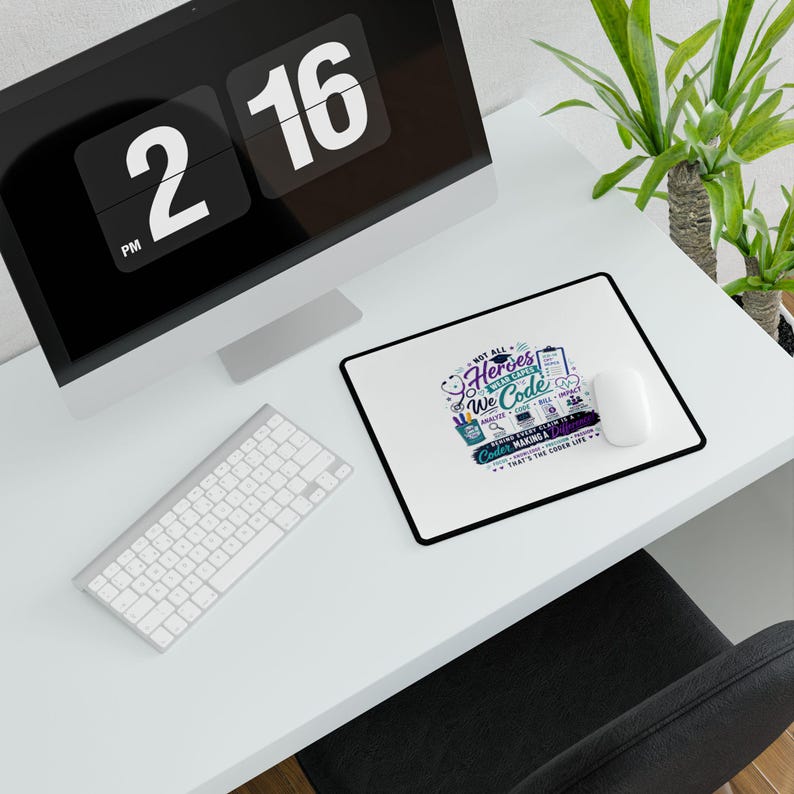 We Code Heroes Desk Mat | Programmer Code Deskpad, Coding Gift Desk Mat image 8