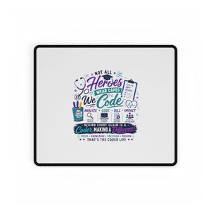 We Code Heroes Desk Mat | Programmer Code Deskpad, Coding Gift Desk Mat image 6