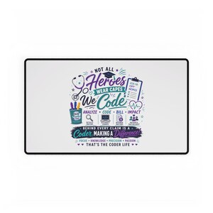 We Code Heroes Desk Mat | Programmer Code Deskpad, Coding Gift Desk Mat image 9