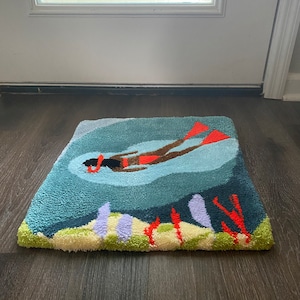 Snorkeler Scene Rug