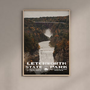 Letchworth State Park Poster WPA Style / Vintage Travel Poster / Retro Travel Print / Vintage Travel Print / WPA Poster