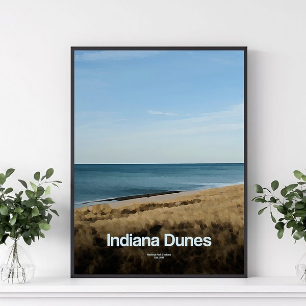 Indiana Dunes National Park Poster | Indiana Dunes Travel Print | USA National Park | Wall Art | Indiana Dunes Art Print | Parks Poster