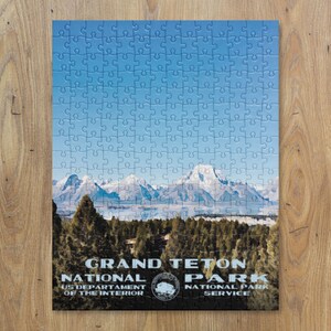 WPA Puzzle | Grand Teton Nationalpark Puzzle | Puzzle | Vintage Puzzle | US National Parks Retro Puzzle | Geschenk | WPA-Stil
