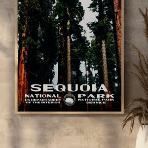 Sequoia National Park Poster WPA Style | Vintage Travel Poster | Retro Travel Print | Vintage Travel Print | WPA Poster