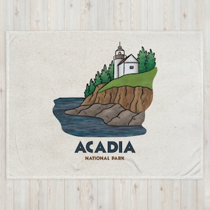 Acadia Throw Blanket | National Parks Throw Blanket | National Parks Gift | Camp Blanket | Travel Gift | Nature Adventure Gift