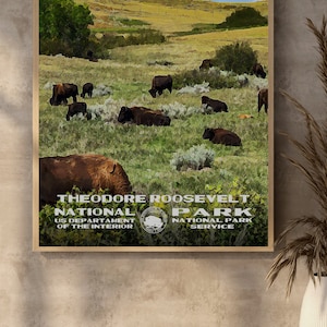 Theodore Roosevelt National Park Poster WPA Style | Vintage Travel Poster | Retro Travel Print | Vintage Travel Print | WPA Poster