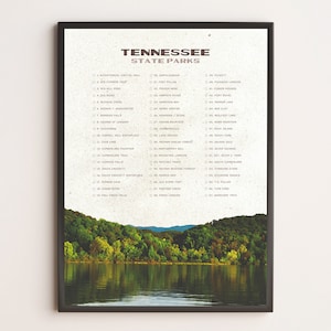 Tennessee State Park Checklist / WPA Poster / Vintage Travel Poster / Retro Travel Print / Travel Gift / Bucket List / Adventure Gift
