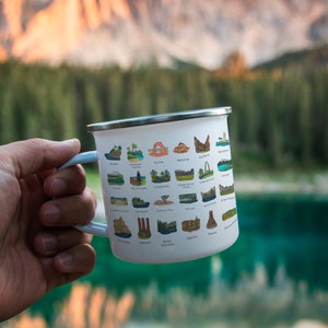 Enamel Mug | 63 National Park Checklist Mug Camp Gift | Campfire Mugs | Enamel Camping Mug | Outdoors Gift | Retro Camping Coffee Mug