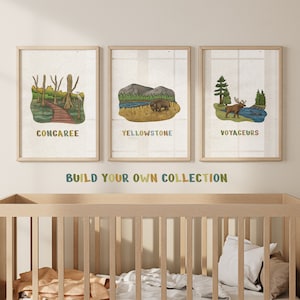 National Park Nursery Decor, Build your own set of National Park Decor, Nursery Poster, Kids Room Decor, Nursery Wall Decor, Nursery Prints image 1