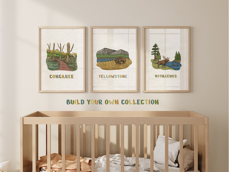 National Park Nursery Decor, Build your own set of National Park Decor, Nursery Poster, Kids Room Decor, Nursery Wall Decor, Nursery Prints image 1