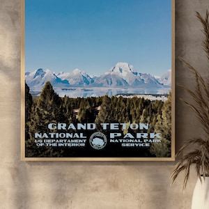 Grand Teton National Park Poster WPA Style | Vintage Reise Poster | Retro Reise Druck | Vintage Reise Druck | WPA Poster