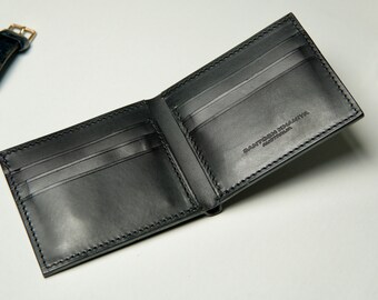 Leather slim minimalist wallet billfold , cardholder wallet ,