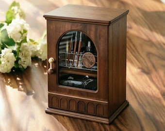 Large Wooden Makeup Organizers, Cosmetic & toiletry Storage,Personalized Gift for wife her