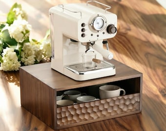 Home/Office Wood Coffee Machine Storage Rack