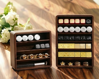 Black Walnut Lipstick Organizer: Solid Wood Lip Glaze Makeup Storage Rack