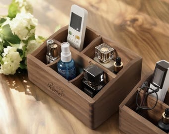 Personalized solid wood desktop storage box for Home/Office