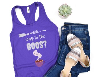 Halloween Party Shirt, Halloween tank top, Funny Halloween Shirt, Witch Way to the Boos Tank-top, Funny Halloween Tank top, Halloween Top