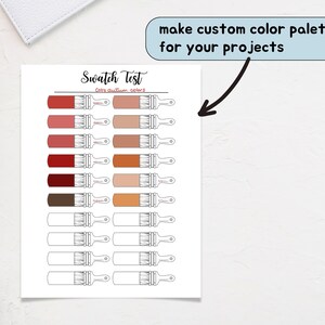 Printable Alcohol Marker Swatches, Color Swatch Chart Set Blank ...