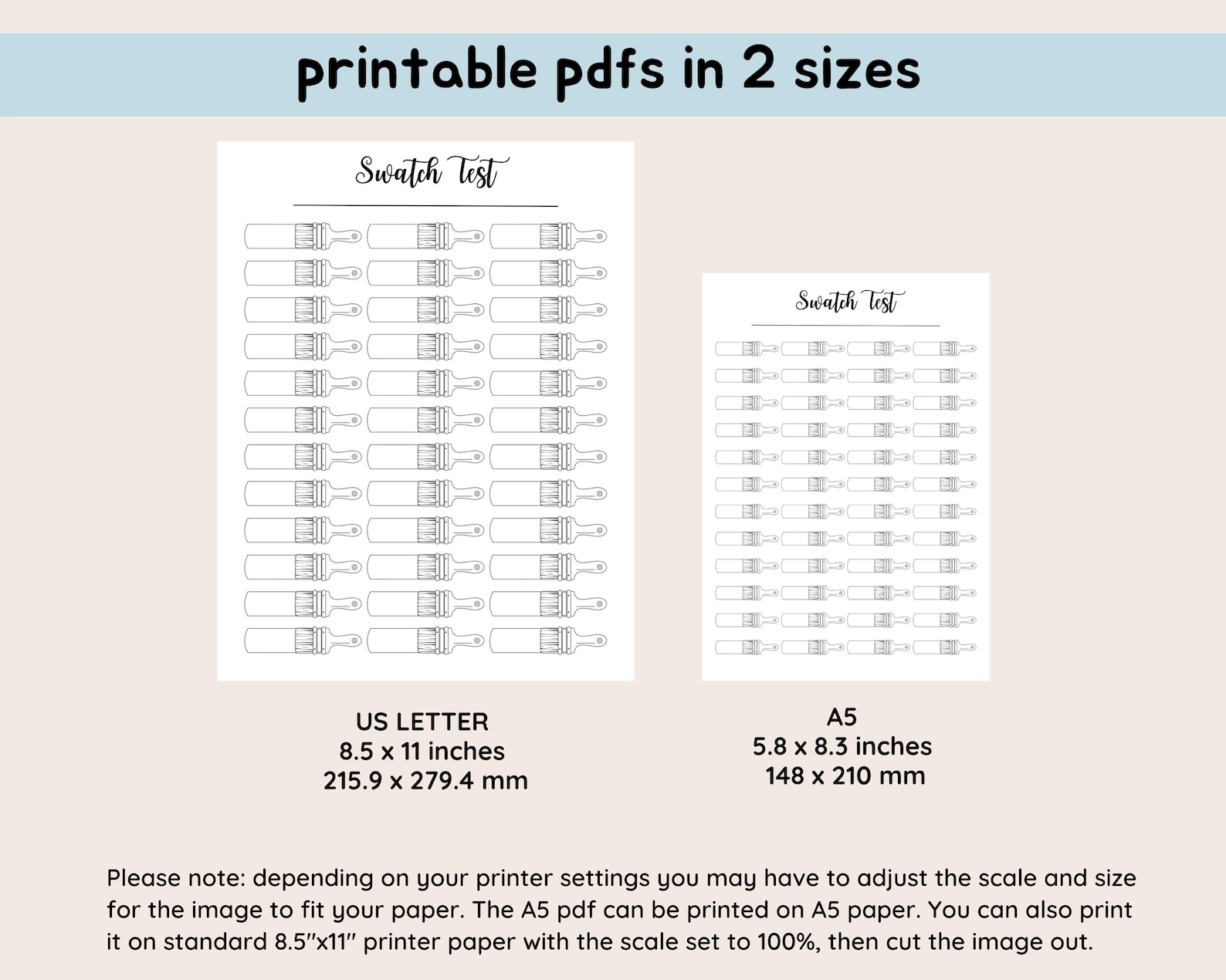Printable Alcohol Marker Swatches, Color Swatch Chart Set Blank ...