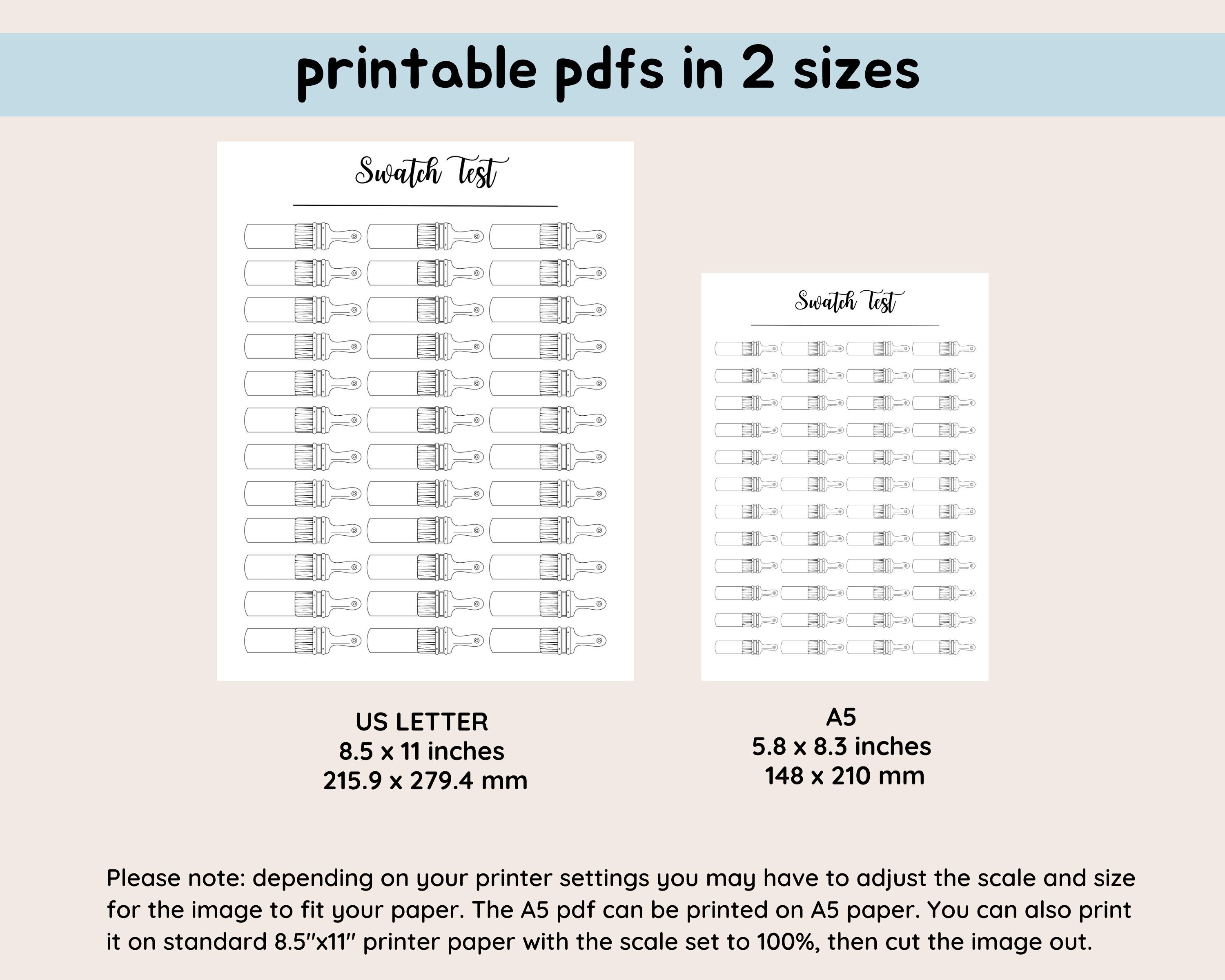 Printable Alcohol Marker Swatches, Color Swatch Chart Set Blank ...
