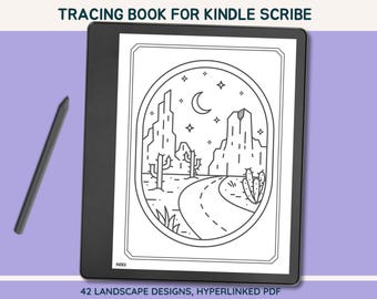 Kindle Scribe Tracing Book: 42 Line Art Landscapes (PDF)