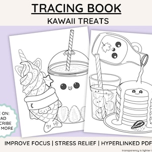 Kawaii Treats Tracing Book: Mindful Activity for Adults (PDF)