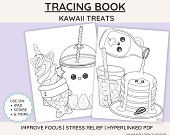 Kawaii Treats Tracing Book: Mindful Activity for Adults (PDF)