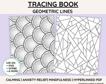 Mindful Geometric Tracing Book: Calming Designs (Hyperlinked PDF)
