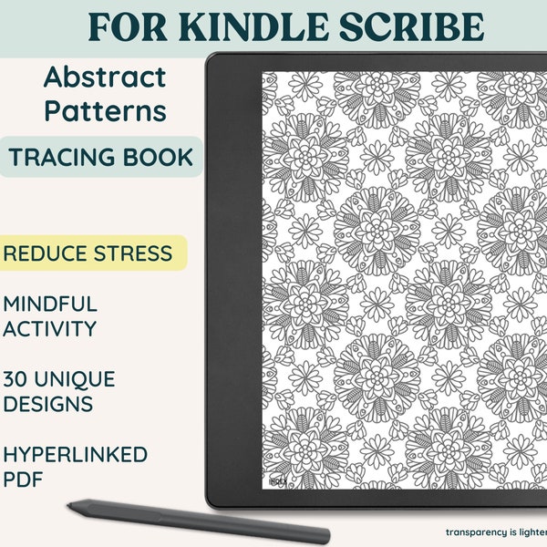 Kindle Scribe Mindfulness-spårningsbok: Abstrakta mönster (PDF)