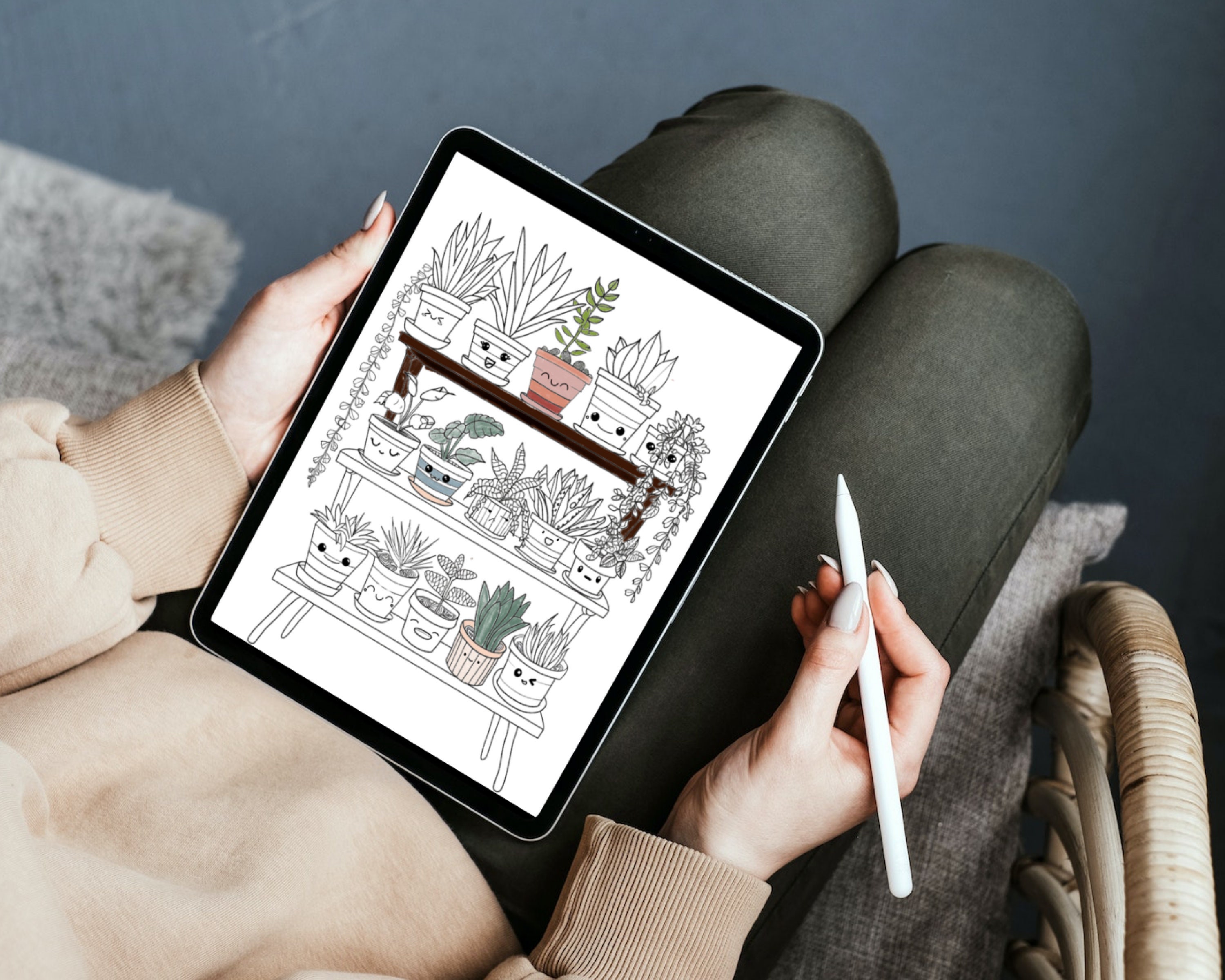 Coloring Pages for Teens iPad Stress Relief Activity for Teens Kawaii ...