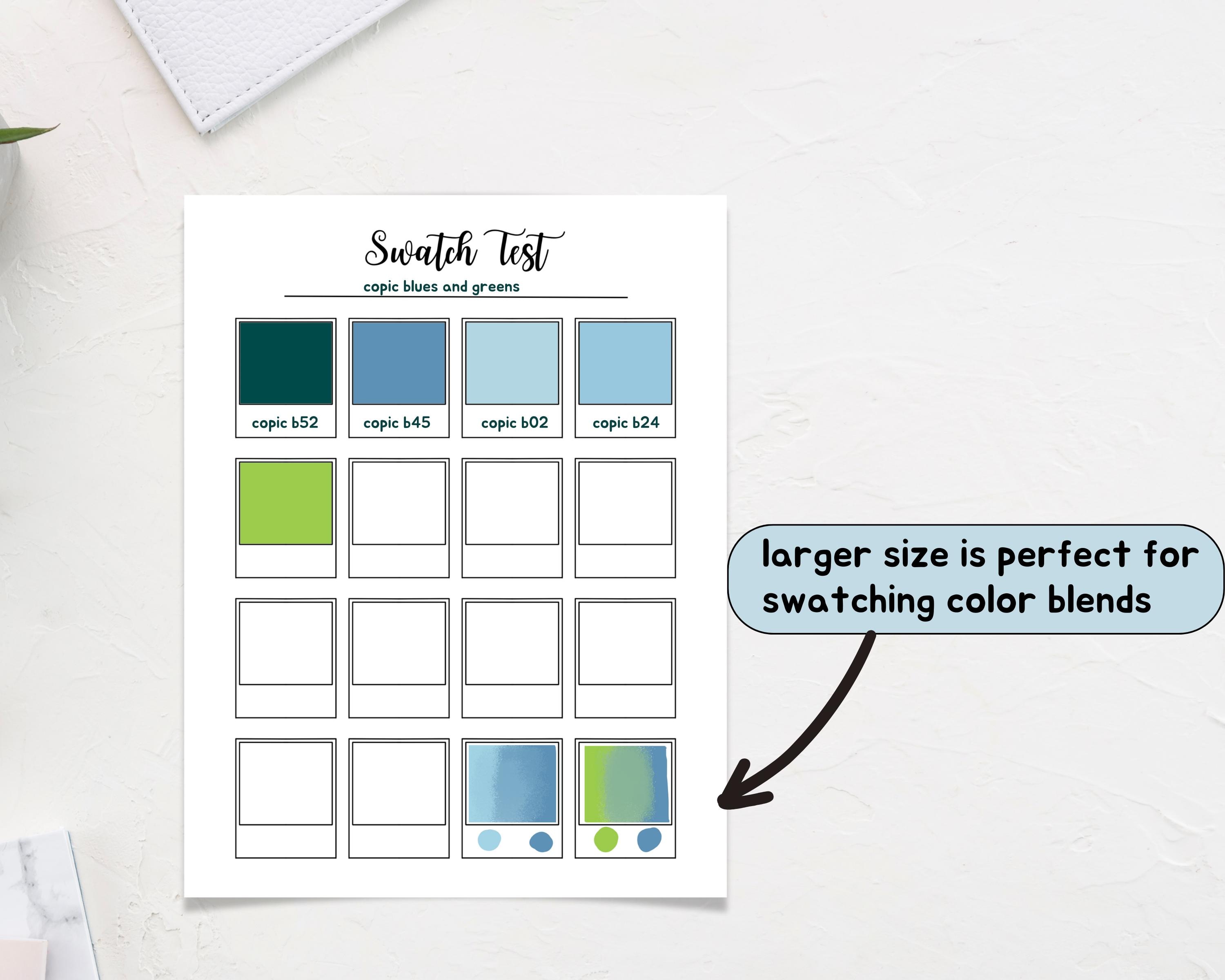 Alcohol Marker Printable Swatch Page, Marker Swatch Template, Blank ...