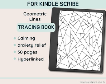 Kindle Scribe Geometric Tracing Book: 30 Calming Pages (PDF Download)