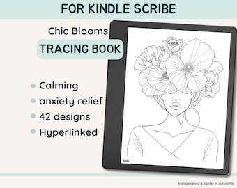 Kindle Scribe Tracing Book: Flower lover, Anxiety Relief (PDF)