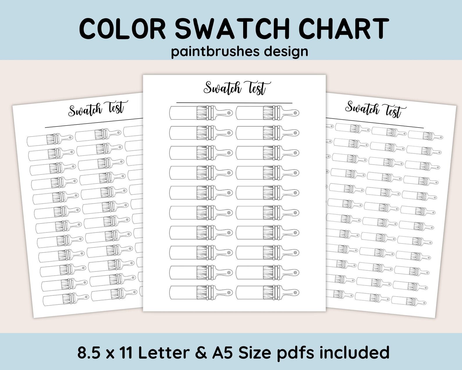 Printable Alcohol Marker Swatches, Color Swatch Chart Set Blank ...