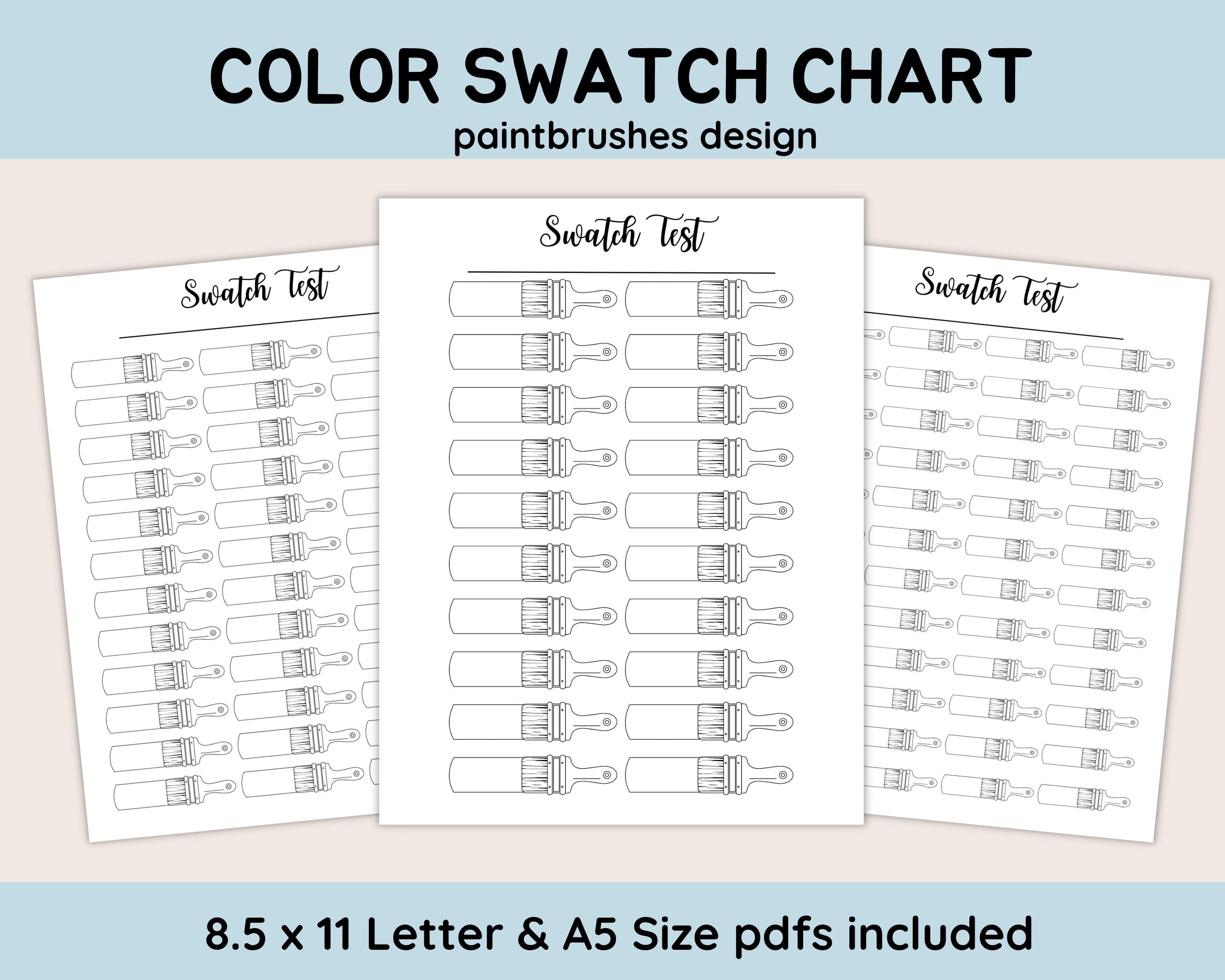 Printable Alcohol Marker Swatches, Color Swatch Chart Set Blank Printable Alcohol Marker Swatches, Color Swatch Chart Set Blank