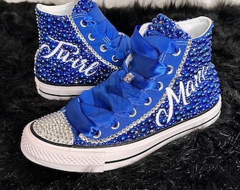 High Top Bling Converse Wedding, Prom, Birthday
