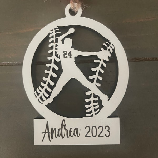 Personalized Softball Pitcher Ornament, Softball Player, Fastpitch Ornament, Pitcher Ornament, Tree Decor