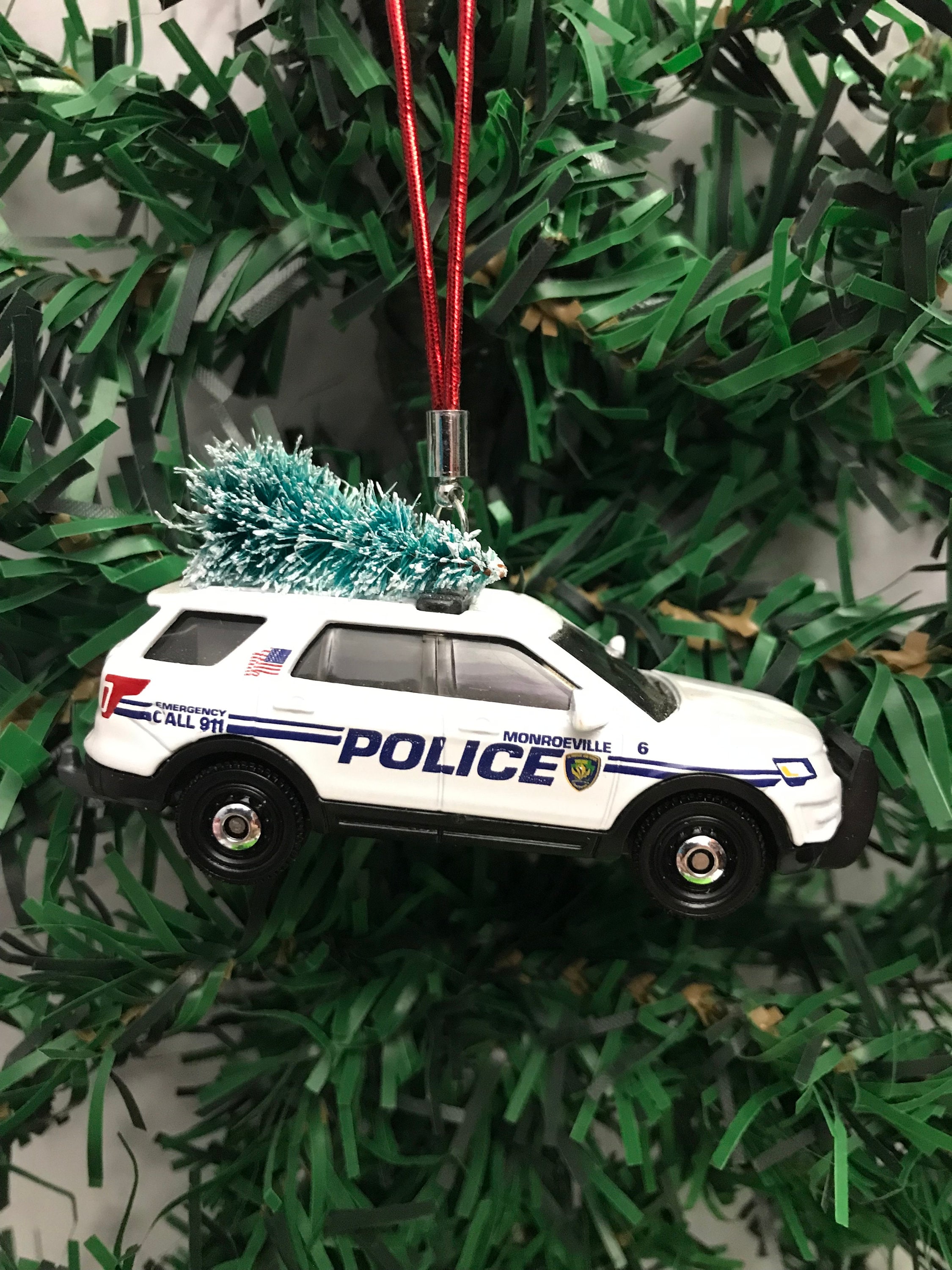 Police Car Christmas Ornament Free Shipping Etsy