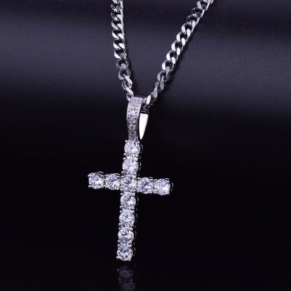 Iced on sale cross necklace
