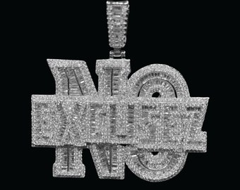 No Excuse Trend Hip Hop Style Iced Out Letters Pendant - Etsy