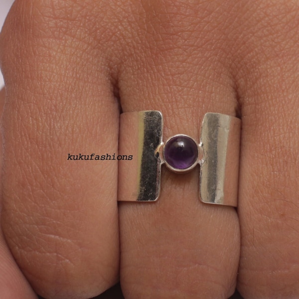 Amethyst Ring, Handmade Ring, 925 Silver Ring, Gemstone Ring, Natural Amethyst, Women Ring, February Birthstone, Amethyst Jewelry, Boho Ring