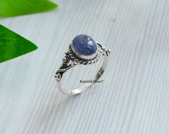 Natural Tanzanite, Statement Ring, Women Ring, 925 Silver Ring, Boho Ring, Dainty Ring, Tanzanite Ring, Handmade Ring, Gemstone Ring