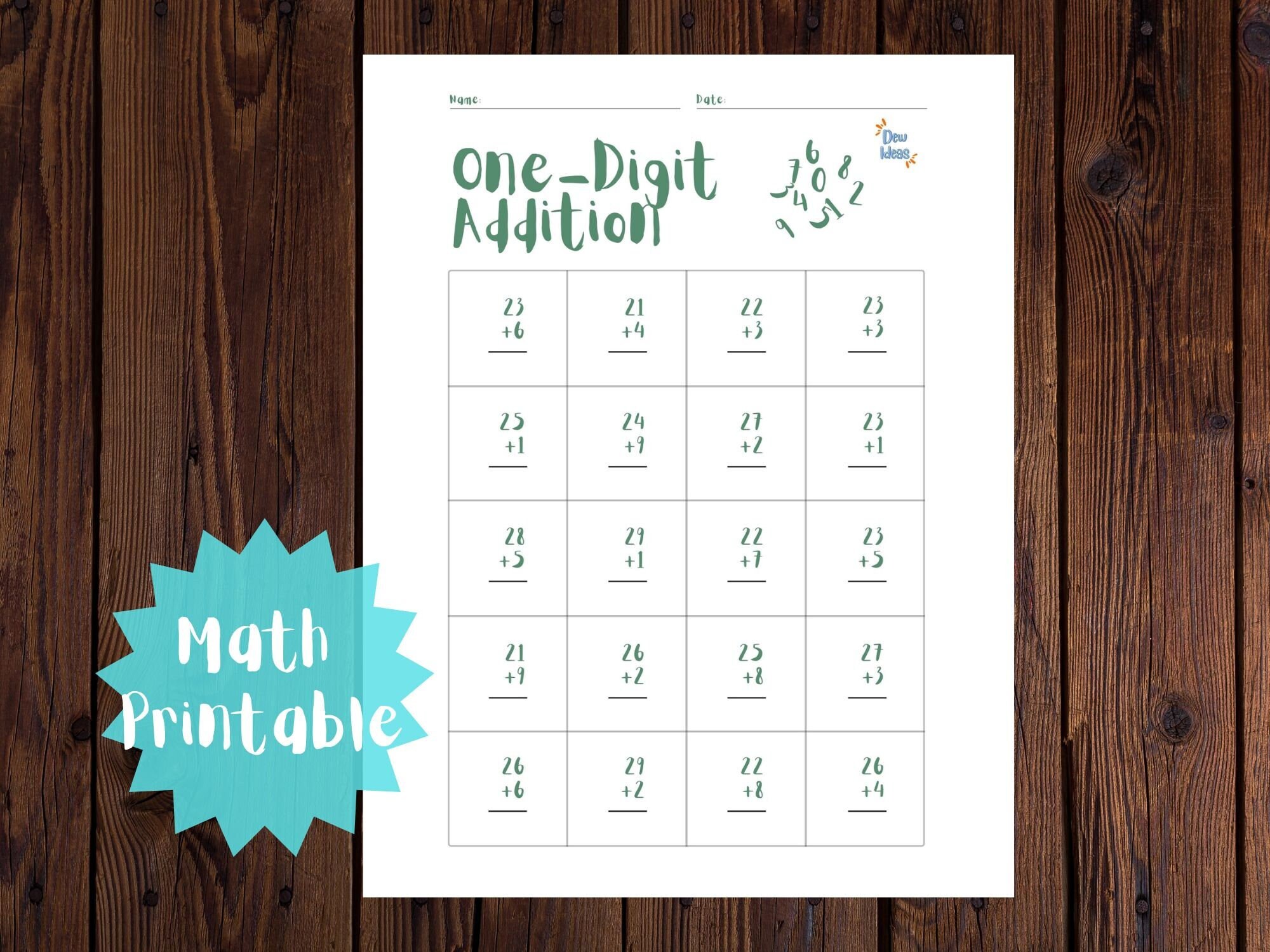 Single Digits 20-29 Adding With Answers Classroom Adding Adding Tutor ...