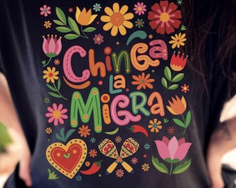 Comfort Colors® Chinga La Migra, Camiseta Justiça Social, Camiseta Direitos dos Imigrantes, Nenhum Humano É Ilegal, Abolição do Gelo, Protesto Latino