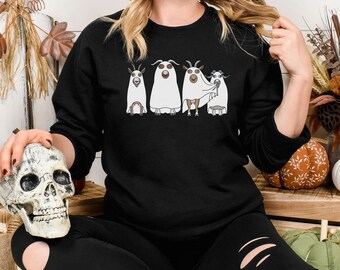 Halloween Ghost Shirt, Goats Shirt, Ghost Goats Sweatshirt, Goat Lover Shirt, Happy Halloween, Spooky Season, Country Girl Shirt