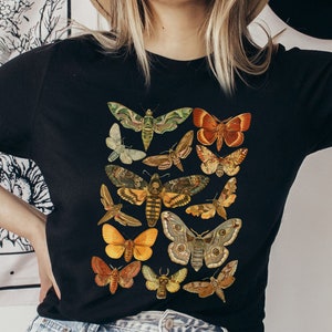 Moth Shirt Cottagecore Shirt Aesthetic Tshirt Insect Shirt Moth Tees Cottage Core Shirt Bug Goblincore