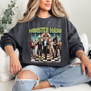 Sweatshirt Monster Mash, chemise Monster vintage, soirée dansante Monster