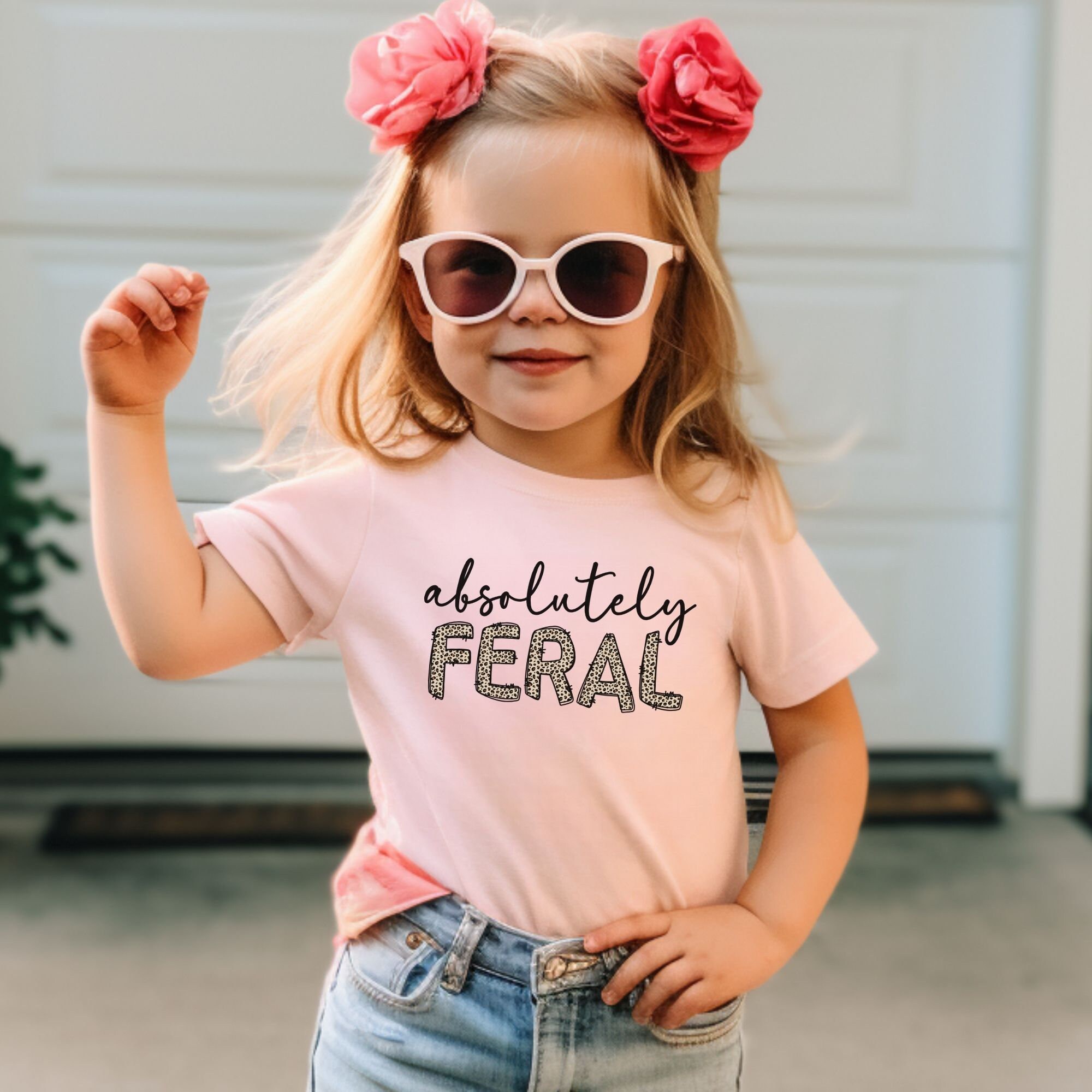 Absolutely Feral Kids Short, Wild Child Funny Toddler Short Sleeve Tee