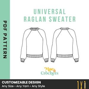 PADRÃO de suéter raglan / Suéter raglan universal / Padrão PDF para download instantâneo / Padrão PDF interativo